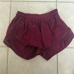 Lululemon Athletica Red Athletic Shorts Moisture-Wicking Layered Design
